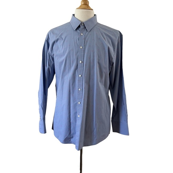 Thomas Pink Men’s Slim Fit Long Sleeves Shirt Blue & Pink Size 17.5 US XL - Picture 10 of 10